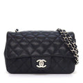 Chanel Shoulder Bag Quilted 20 Mini Classic Black Caviar Leather