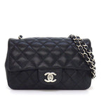 Chanel Shoulder Bag Quilted 20 Mini Classic Black Caviar Leather