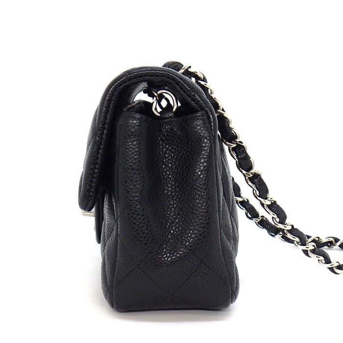 Chanel Shoulder Bag Quilted 20 Mini Classic Black Caviar Leather — view 3