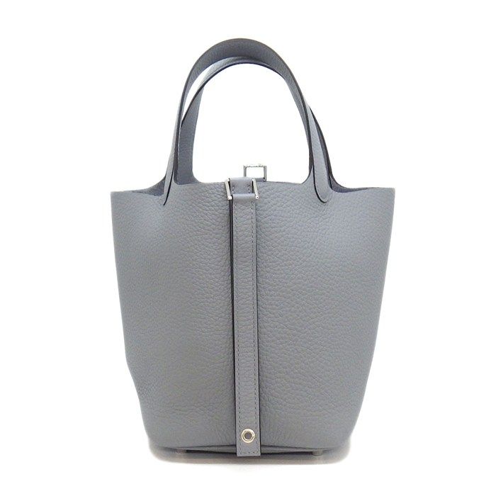Hermes Handbag Picotin Lock PM Gris Perle Taurillon Clemence Silver — view 2