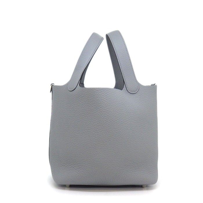 Hermes Handbag Picotin Lock PM Gris Perle Taurillon Clemence Silver — view 3
