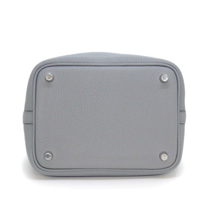 Hermes Handbag Picotin Lock PM Gris Perle Taurillon Clemence Silver — view 4