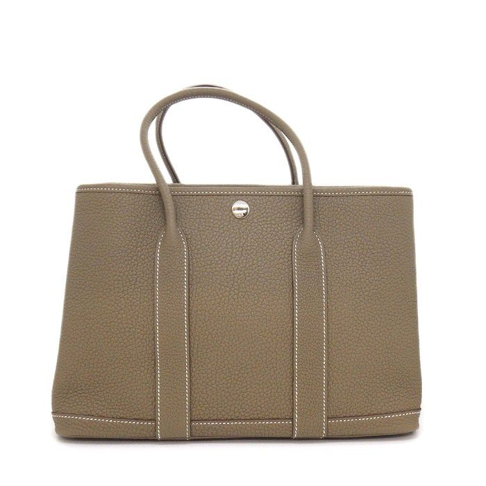 Hermes Tote Garden Party TPM Etoupe Negonda Silver