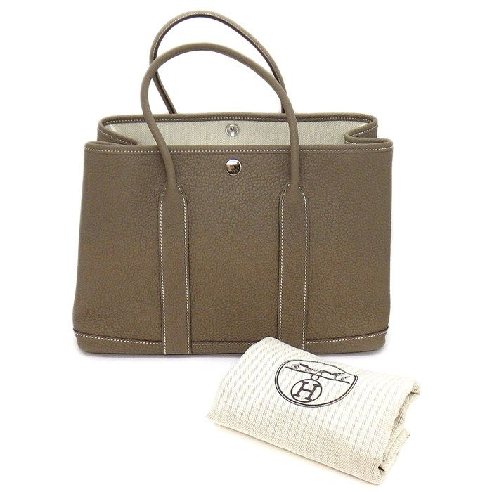Hermes Tote Garden Party TPM Etoupe Negonda Silver — view 9