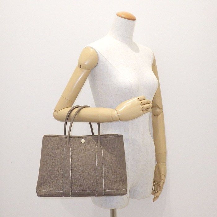 Hermes Tote Garden Party TPM Etoupe Negonda Silver — view 8
