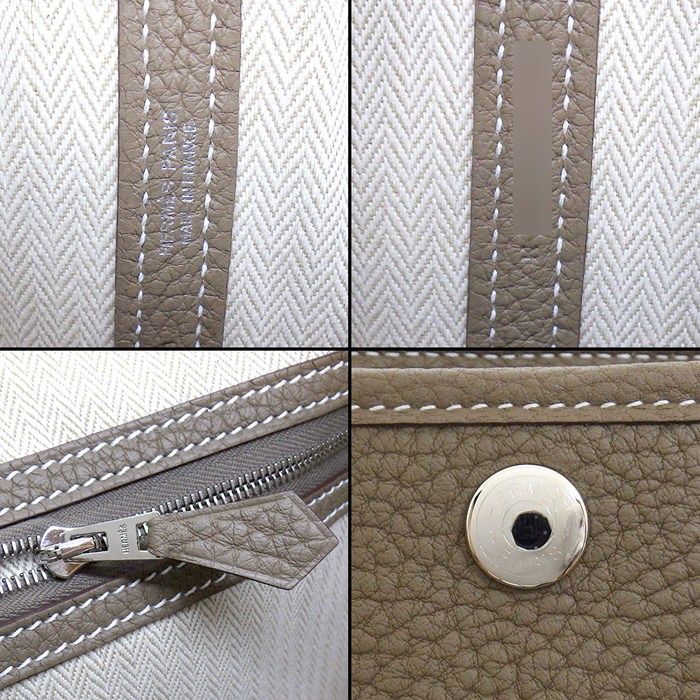 Hermes Tote Garden Party TPM Etoupe Negonda Silver — view 7