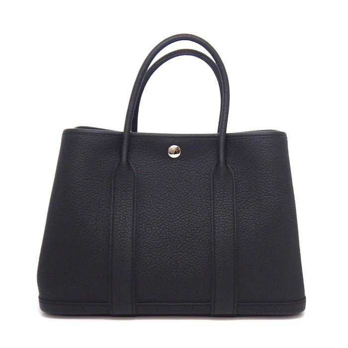 Hermes Tote Garden Party TPM Black Negonda Silver