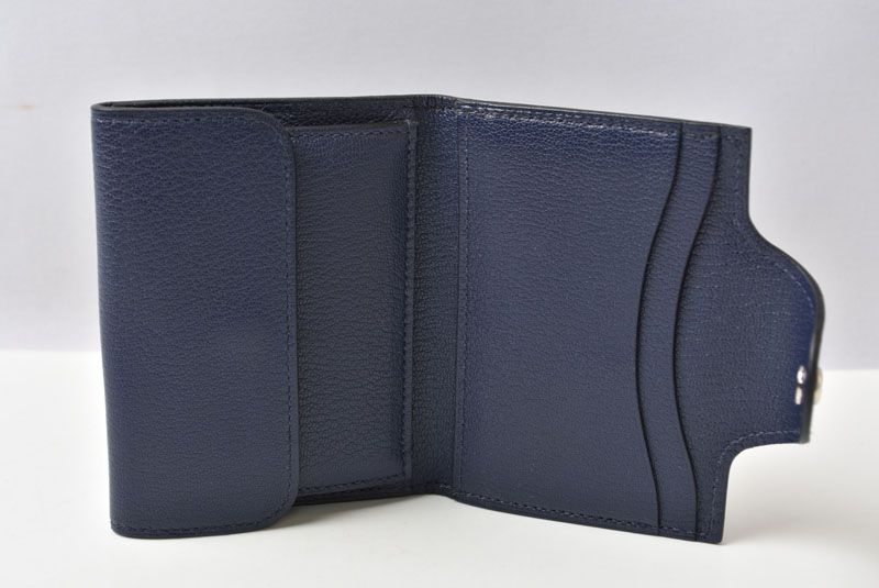 Hermes Card Case Coin Mini Wallet Illiade Compact Blue New — view 8