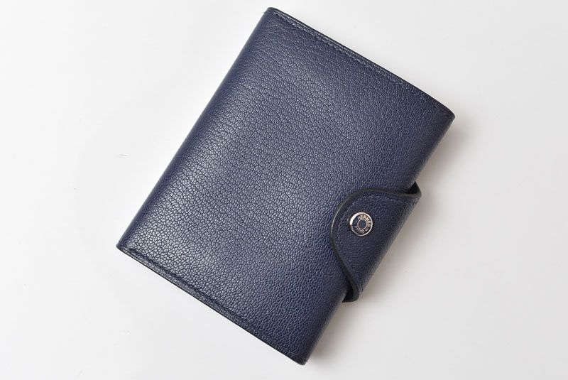 Hermes Card Case Coin Mini Wallet Illiade Compact Blue New — view 2