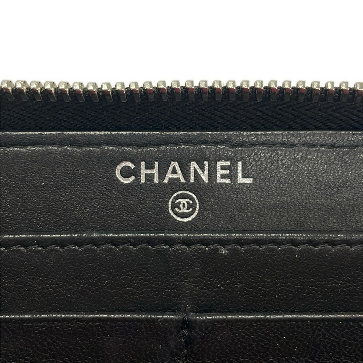 Chanel Wallet Wild Stitch Black Zip Around Silver Leather — view 5