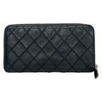 Chanel Wallet Wild Stitch Black Zip Around Silver Leather — view 2