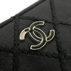 Chanel Wallet Wild Stitch Black Zip Around Silver Leather — view 7