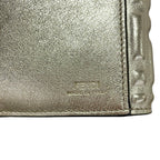Fendi Bifold Wallet Baguette Gold Embossed Leather — view 5