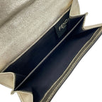 Fendi Bifold Wallet Baguette Gold Embossed Leather — view 4