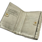 Fendi Bifold Wallet Baguette Gold Embossed Leather — view 3