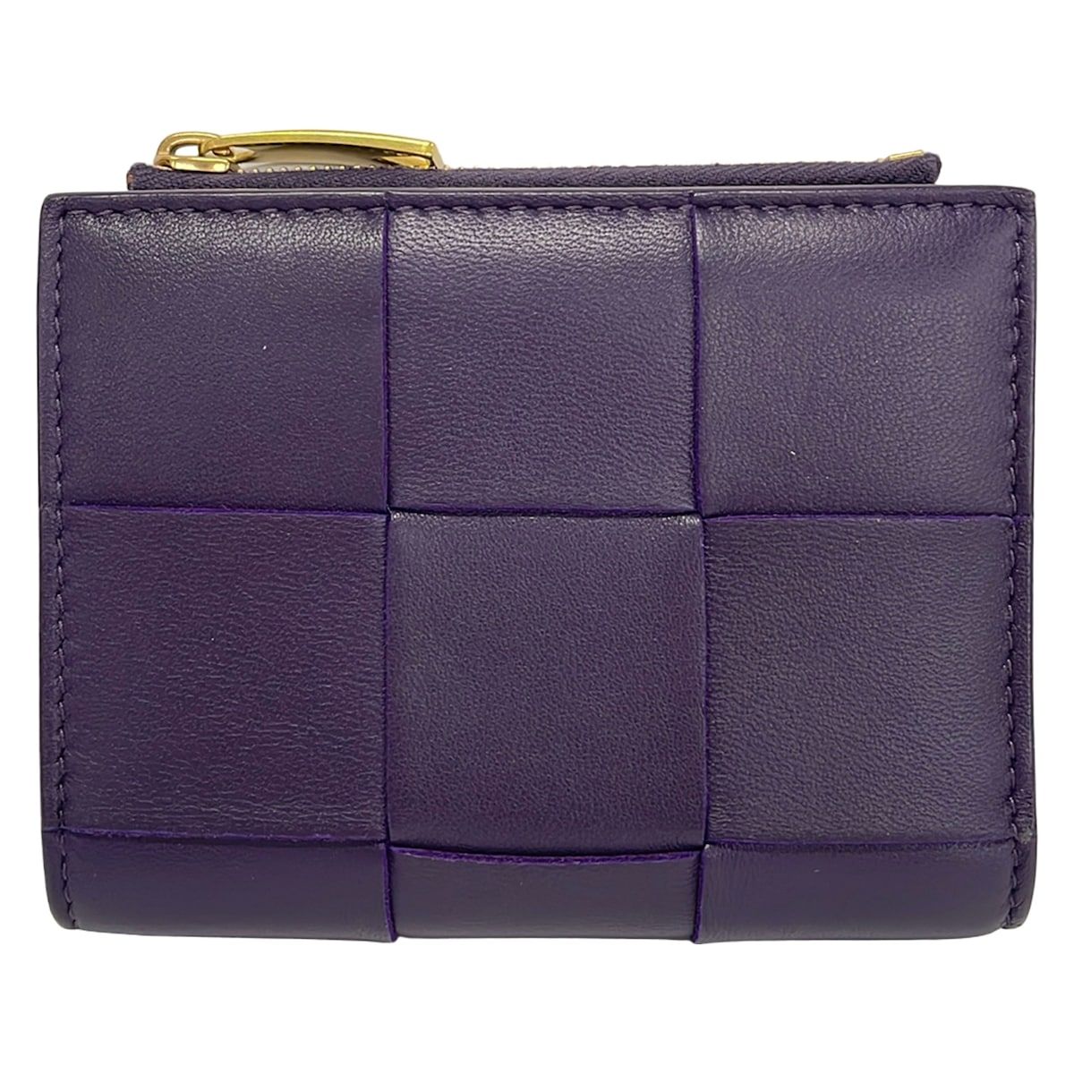 Bottega Veneta Bifold Wallet Small Case Purple Leather