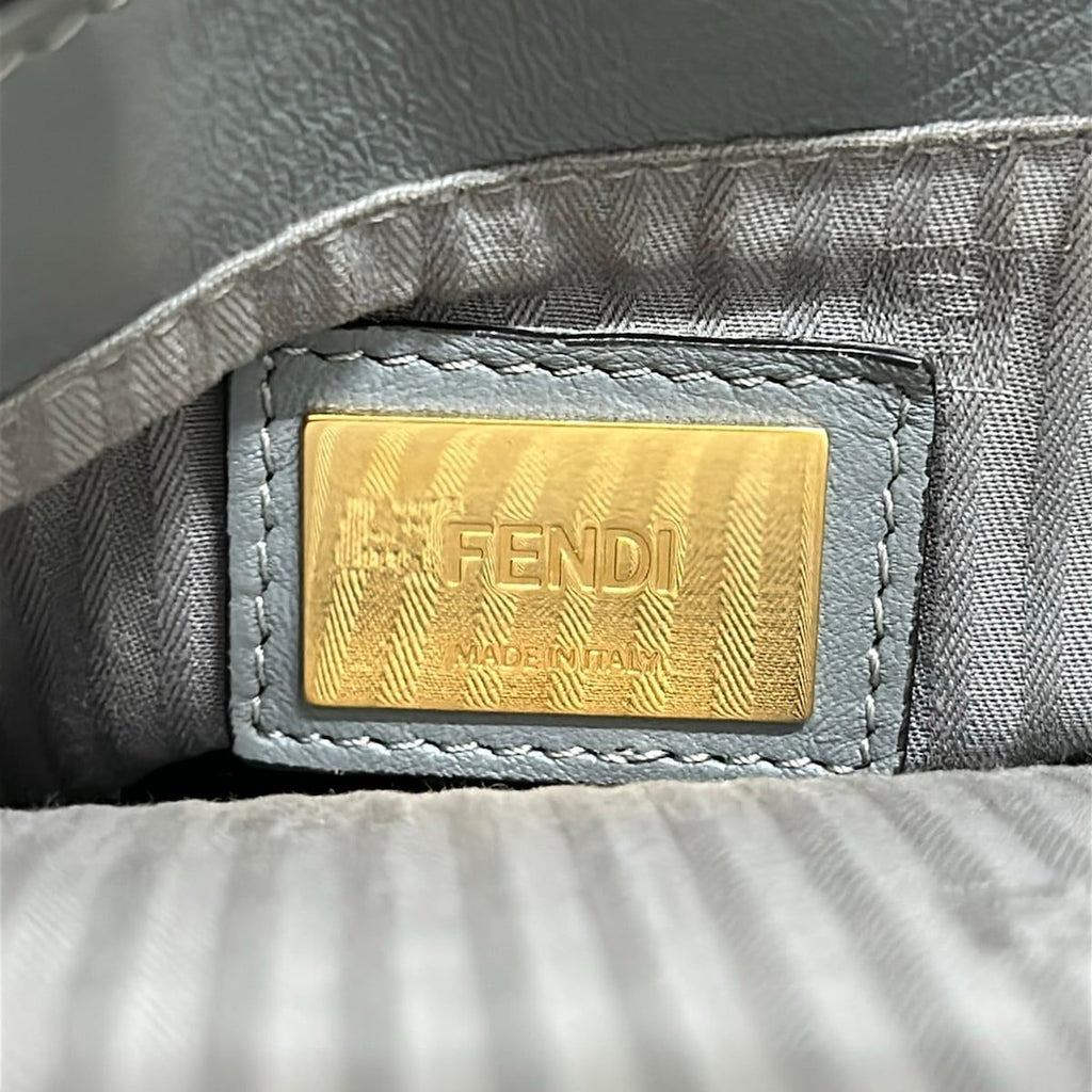 Fendi Handbag Toujour Light Gray Gold Leather — view 9
