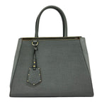 Fendi Handbag Toujour Light Gray Gold Leather