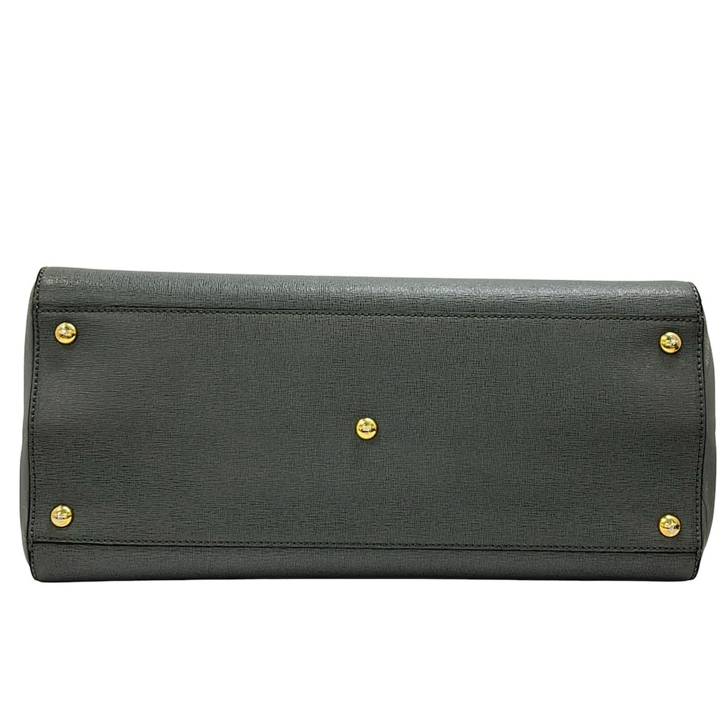 Fendi Handbag Toujour Light Gray Gold Leather — view 5