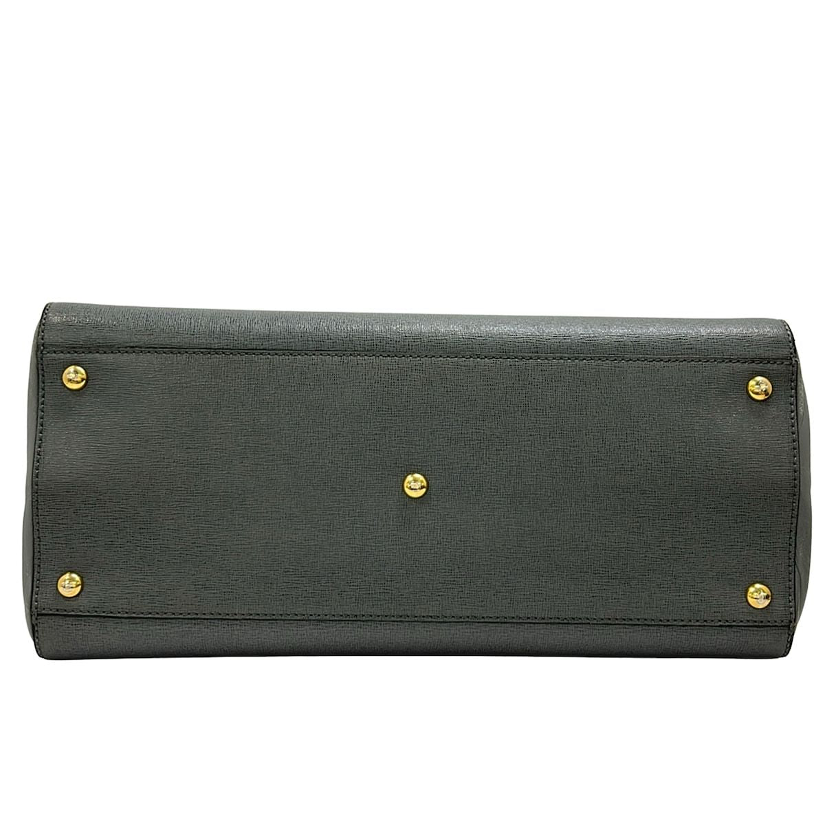 Fendi Handbag Toujour Light Gray Gold Leather — view 5