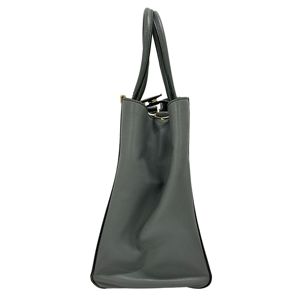 Fendi Handbag Toujour Light Gray Gold Leather — view 2