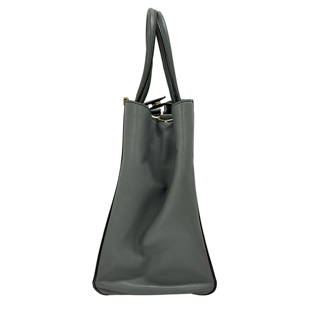 Fendi Handbag Toujour Light Gray Gold Leather — view 2