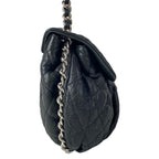 Chanel Shoulder Bag Chain Around Black Silver Leather — view 2