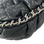 Chanel Shoulder Bag Chain Around Black Silver Leather — view 8
