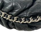 Chanel Shoulder Bag Chain Around Black Silver Leather — view 9