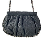 Chanel Shoulder Bag Chain Around Black Silver Leather — view 3