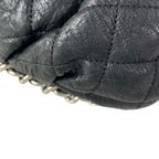 Chanel Shoulder Bag Chain Around Black Silver Leather — view 7