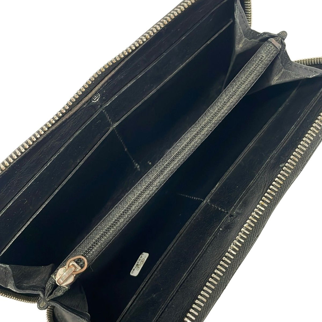 Chanel Wallet Quilted Black Silver Zip Around Leather — view 3