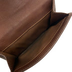 Celine Hook Wallet Paris Macadam Navy Dark Brown Leather