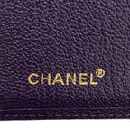 Chanel Bifold Wallet Purple CC Logo Gold Leather — view 5