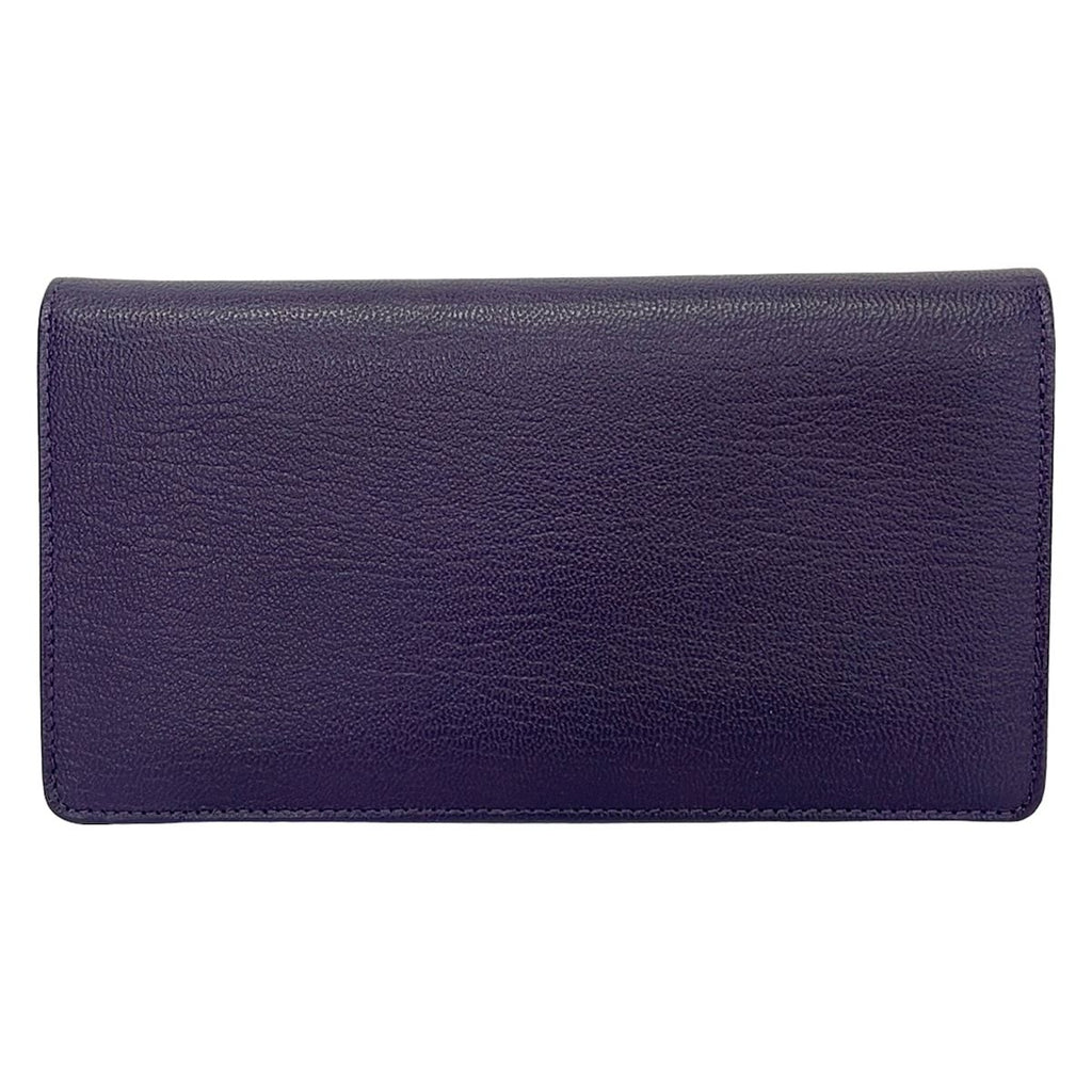 Chanel Bifold Wallet Purple CC Logo Gold Leather — view 2
