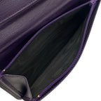 Chanel Bifold Wallet Purple CC Logo Gold Leather — view 4