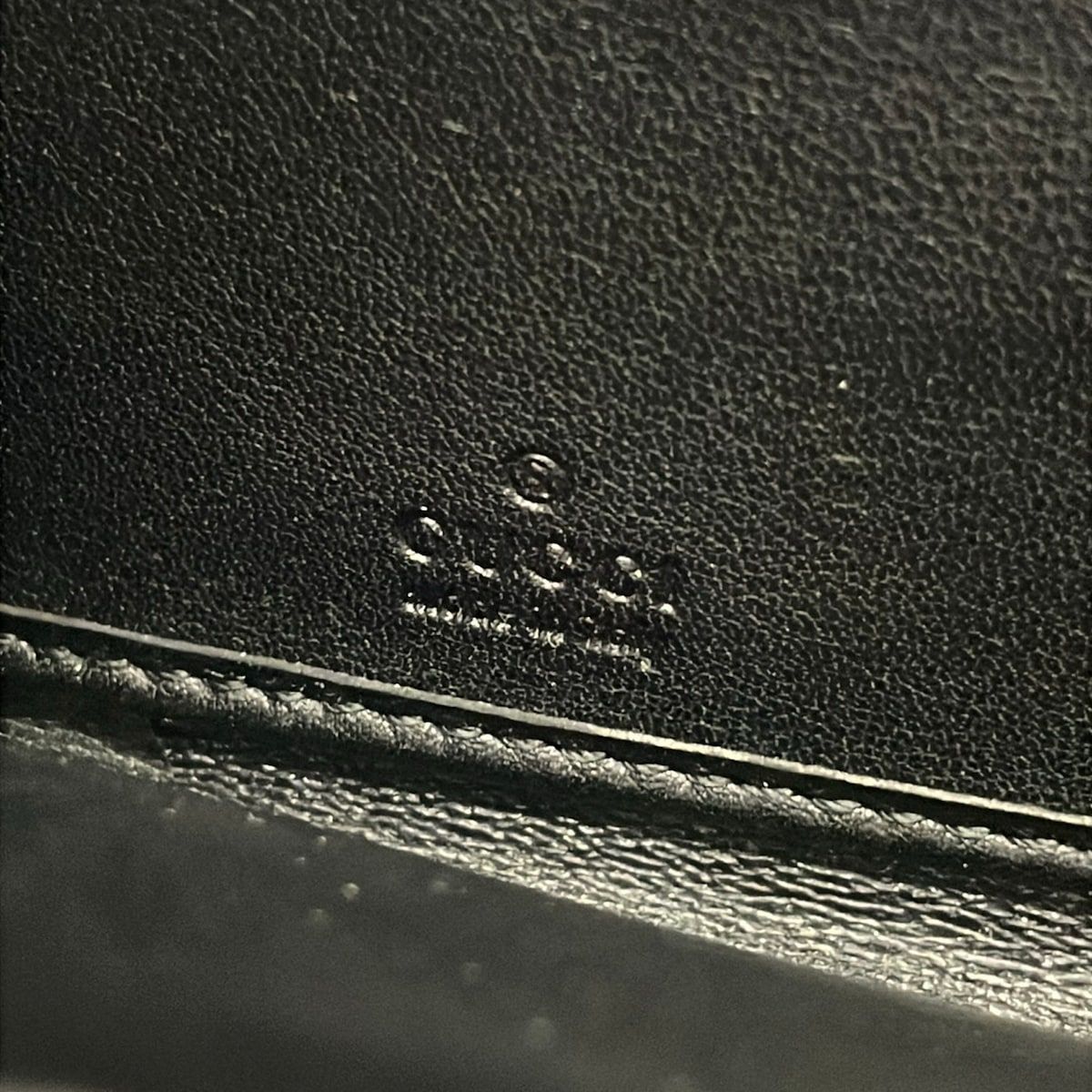 Gucci Wallet Metal Bar Guccissima Line Black Zip Around Leather — view 5