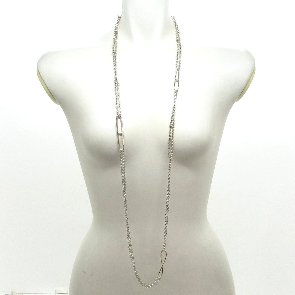 Hermes Necklace Chaine D'ancre Twist Silver Long — view 2