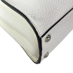 Fendi Handbag Peekaboo Iconic Small Selleria White Beige Dark Brown Leather — view 8