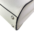 Fendi Handbag Peekaboo Iconic Small Selleria White Beige Dark Brown Leather — view 7