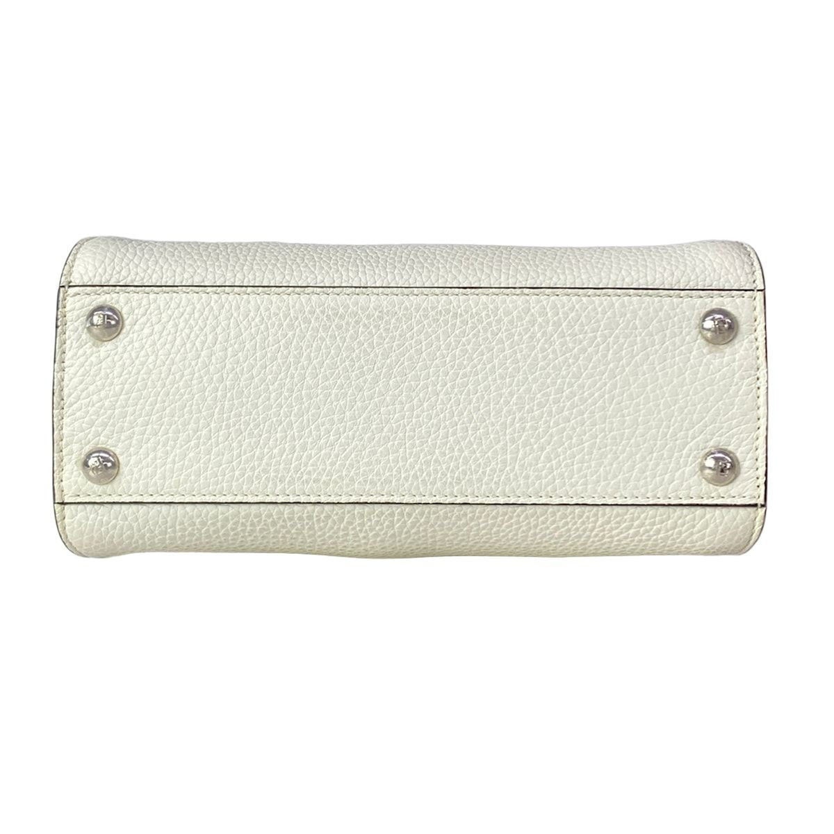 Fendi Handbag Peekaboo Iconic Small Selleria White Beige Dark Brown Leather — view 5