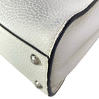 Fendi Handbag Peekaboo Iconic Small Selleria White Beige Dark Brown Leather — view 9