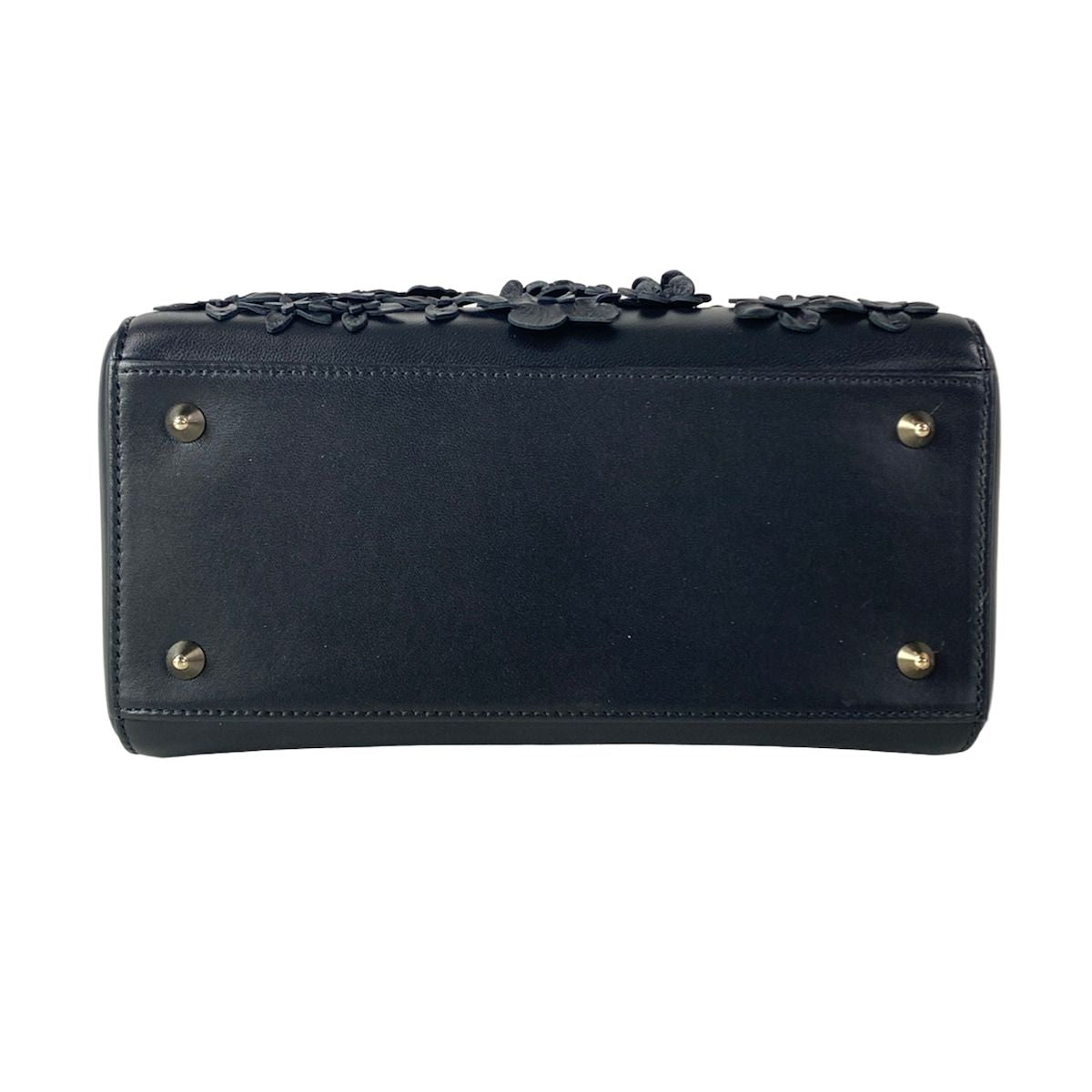 Dior Handbag Lady Bag Black Flower Leather — view 5
