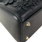 Dior Handbag Lady Bag Black Flower Leather — view 6