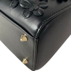 Dior Handbag Lady Bag Black Flower Leather — view 7