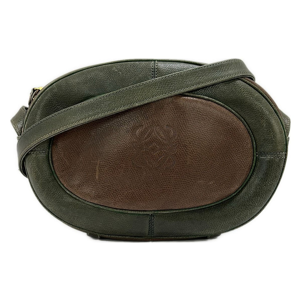 Loewe Shoulder Bag Anagram Pattern Brown Khaki Leather