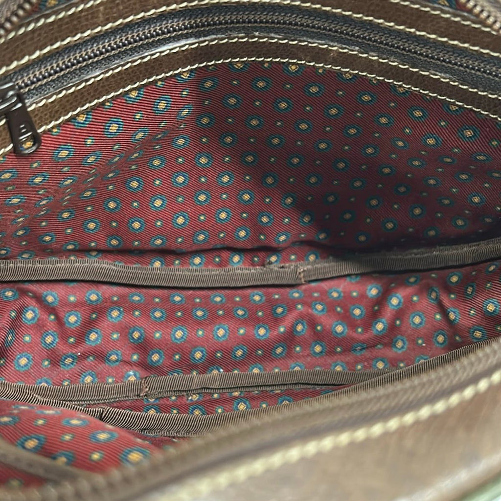 Loewe Shoulder Bag Anagram Pattern Brown Khaki Leather — view 7
