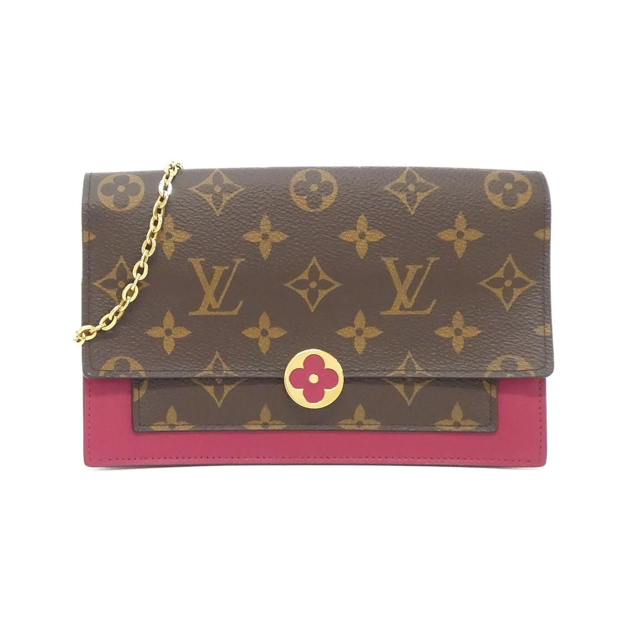Louis Vuitton Monogram Portefeuille Flor Chain Wallet Shoulder