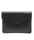 Chanel Coin Case Card Caviar Leather CC Logo Gold No 5