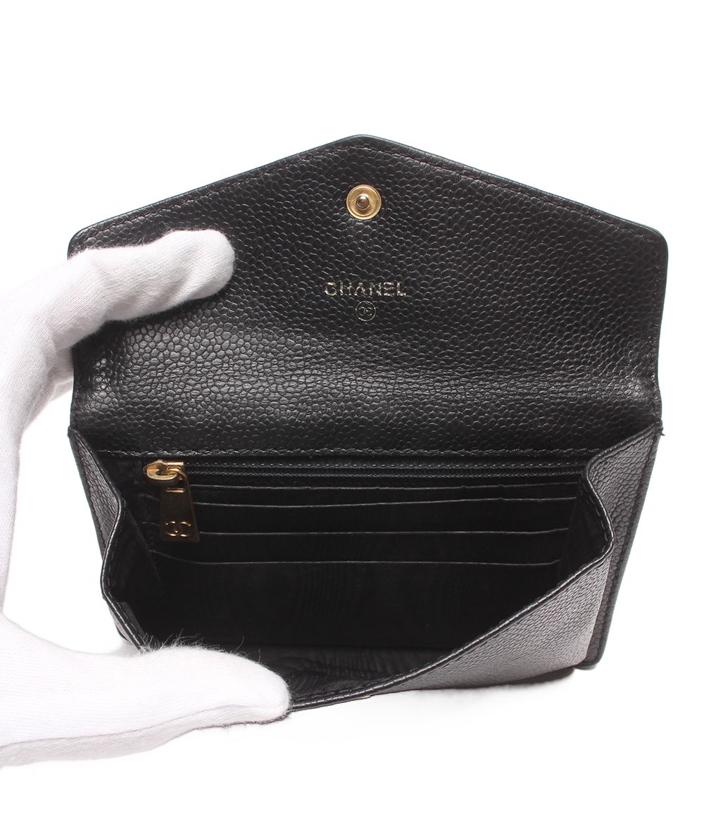 Chanel Coin Case Card Caviar Leather CC Logo Gold No 5 — view 5
